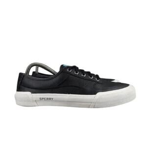 Sperry Shoes Womens 8 Sneakers Athletic Casual Soletide Leather Black Lace Up